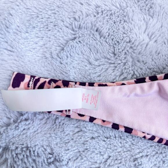 Victorias Secret Swim Halter Bikini Bra Pink Purple Animal Print Underwire 34C - Picture 4 of 4